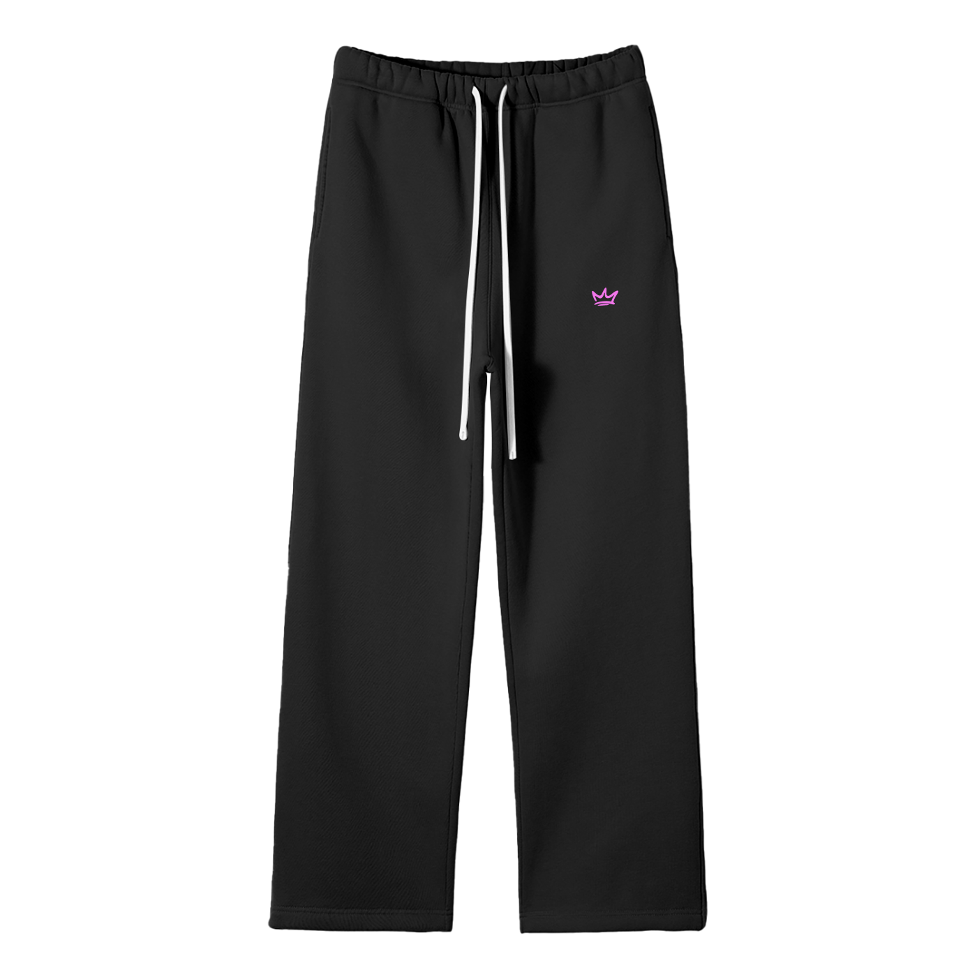 Unisex Solid Color Fleece Straight Leg Pants