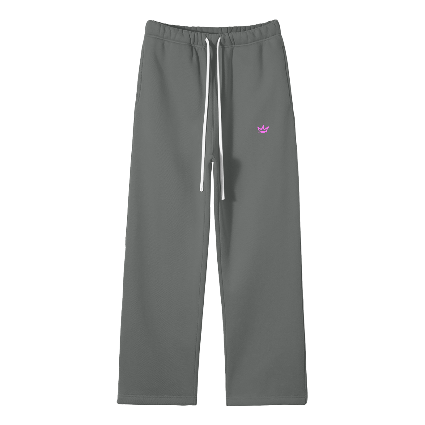 Unisex Solid Color Fleece Straight Leg Pants