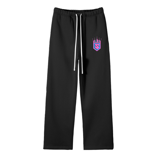 Unisex Solid Color Fleece Straight Leg Pants