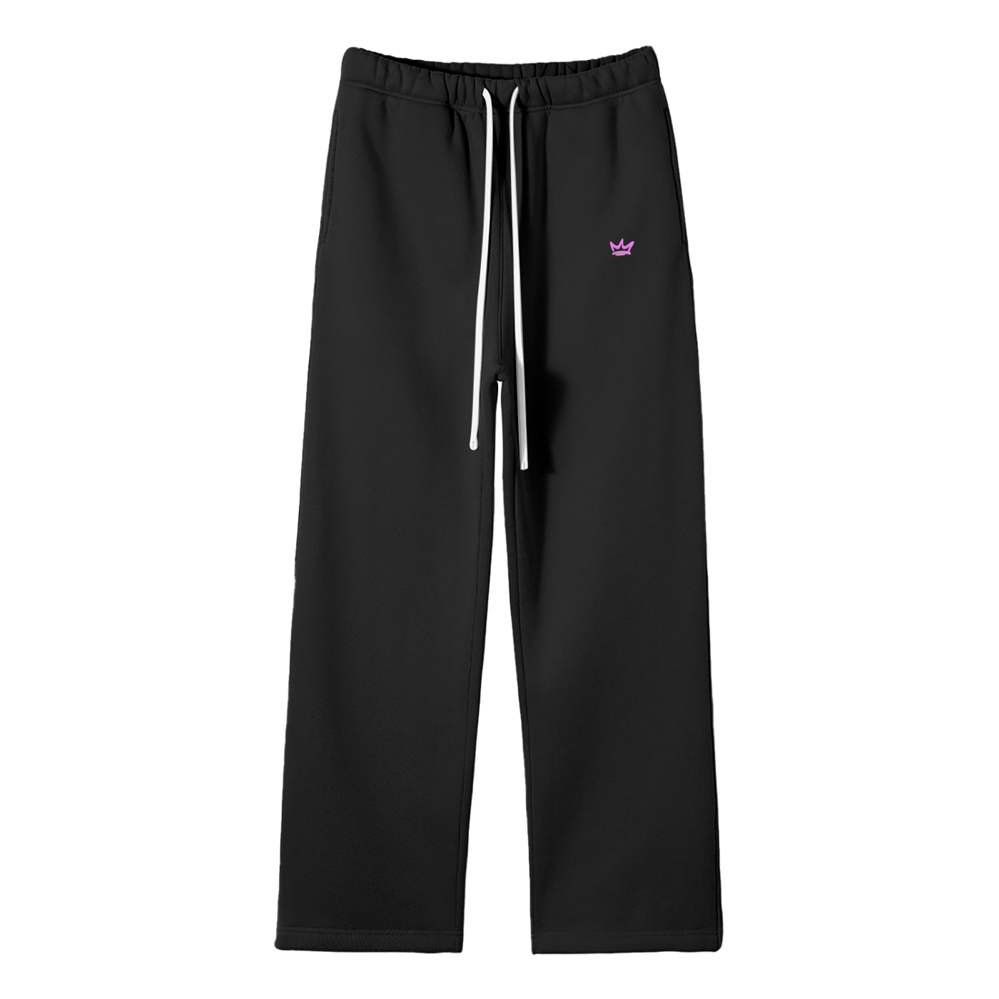 Unisex Solid Color Fleece Straight Leg Pants