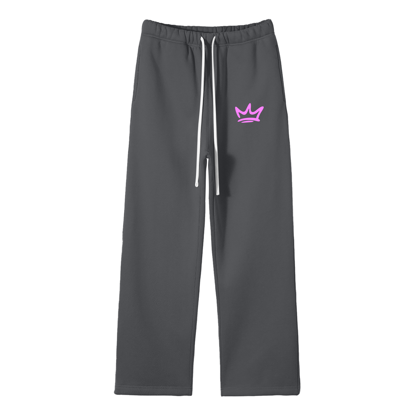 Unisex Solid Color Fleece Straight Leg Pants